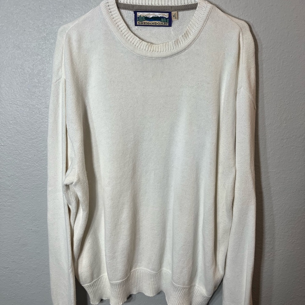 Men's Classic Cream Crewneck Sweater